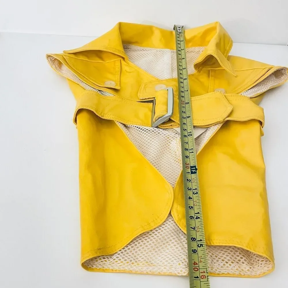 NWT Gorgeous Claire’s Vintage Y2K M/L Yellow Dog Raincoat Coat Jacket with belt